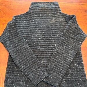 Madewell Marled Charcoal Ribbed Turtleneck Sweater